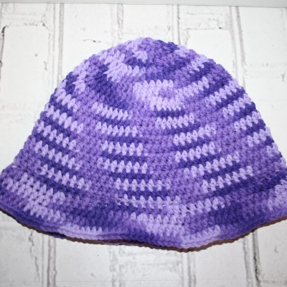 🟣 Purple Crocheted Sunhat – Handmade · Youth/Small Adult - Picture 3 of 4